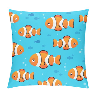 Personality  Seamless Background Stylized Fishes 7 - Eps10 Vector Illustration. Pillow Covers