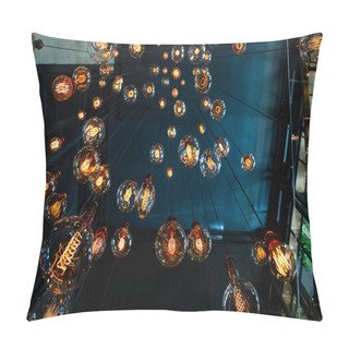 Personality  Burning Light Bulbs Hanging From The Ceiling Pillow Covers