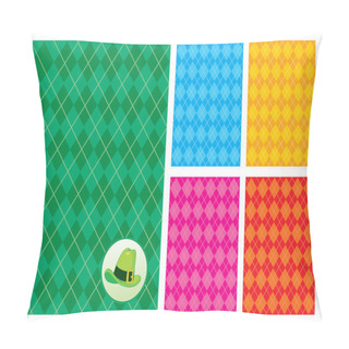 Personality  Checkerboard Background And A Green Hat Pillow Covers