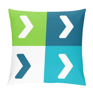 Personality  Arrow Flat Four Color Minimal Icon Set Pillow Covers