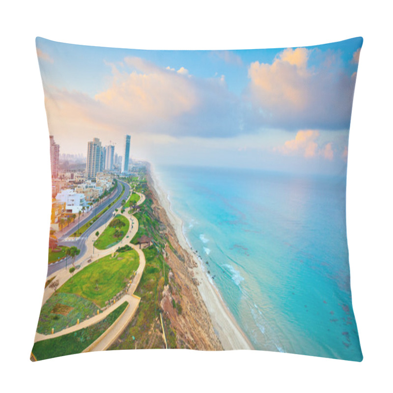 Personality  Netanya city aerial view pillow covers