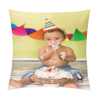Personality  Baby With Birthday Cake Pillow Covers