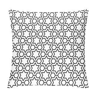 Personality  Seamless Simple Geometric Pattern With Six-pointed Stars And Hexagons. Pillow Covers