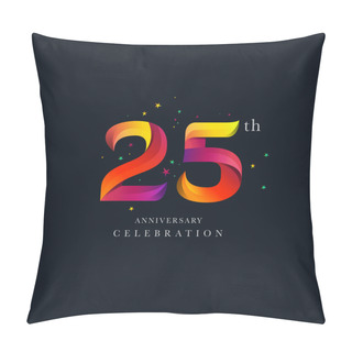 Personality  25th Anniversary Logo Design, Number 25 Icon Vector Template Pillow Covers