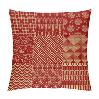 Personality  Seamless Traditional Auspicious Chinese Mesh Pattern Pillow Covers