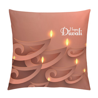 Personality  Vector Paper Diwali Diya Pillow Covers