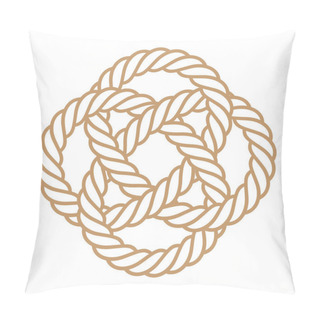Personality  Vector Silhouette Twisted Line Rope Circle Mat. Mandala - Cloverleaf. Isolated On White Background. Pillow Covers