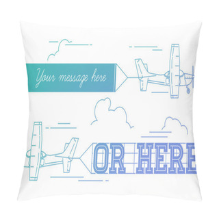 Personality  Flying Advertising Banners Pulled By Plane. Pillow Covers