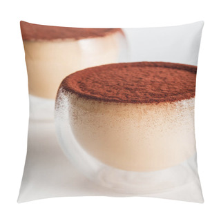 Personality  Close Up Of Tiramisu Desserts With Cocoa Powder   Pillow Covers