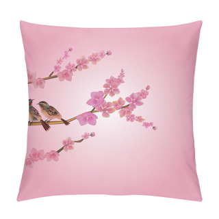 Personality  Sakura , Bird . Postcard . Pillow Covers