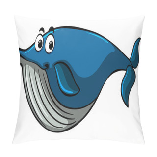 Personality  Blue Whale With Happy Smile Pillow Covers