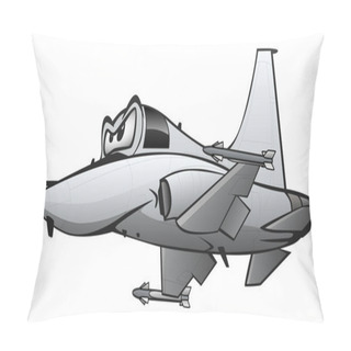 Personality  Military Fighter Jet Airplane Cartoon Vector Illustration Pillow Covers