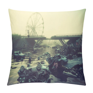 Personality  Apocalypse Landscape. 3D Rendering Concept Pillow Covers