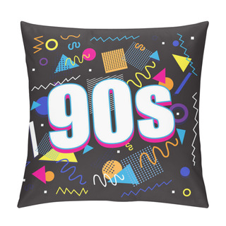 Personality  Party Time The 90s Style Label. Vector Illustration. Pillow Covers