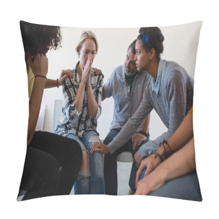 Personality  Friends Consoling Worried Woman Pillow Covers