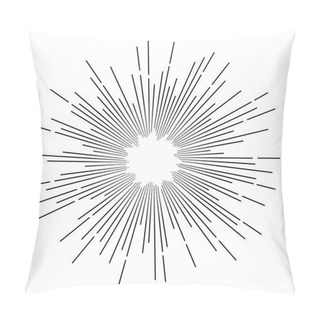 Personality  Vintage Monochrome Star Rays. Vector Pillow Covers
