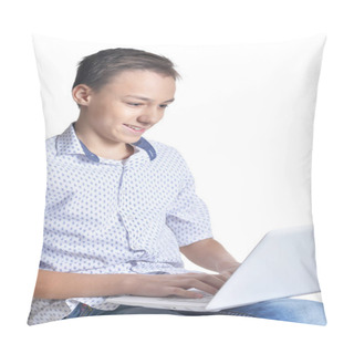 Personality  Studio Portrait Of Teenage Boy  Pillow Covers