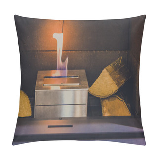 Personality  Biofireplace Burn On Ethanol Gas. Pillow Covers