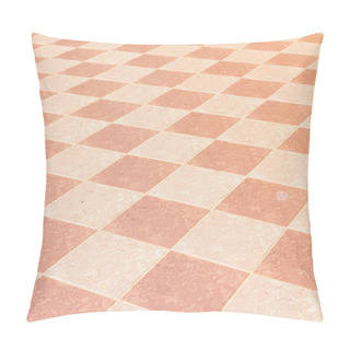 Personality  Old And Pale Ceramic Tiled Floor Of Temple In Thailand, Outdoor. Pillow Covers
