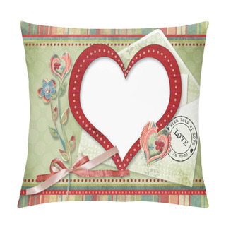 Personality  Retro Card With Heart Pillow Covers