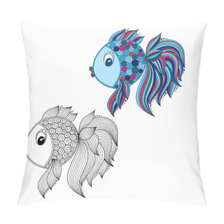 Personality  Color Coloring Book For Young Children - Colorful Fish   Pillow Covers