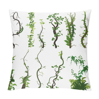 Personality  Tropical Vines Vegetation Vector Isolated On White Pillow Covers
