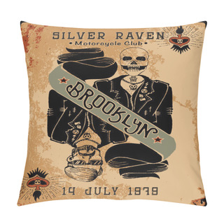 Personality  Motorcycle Vintage Graphics Emblem Pillow Covers