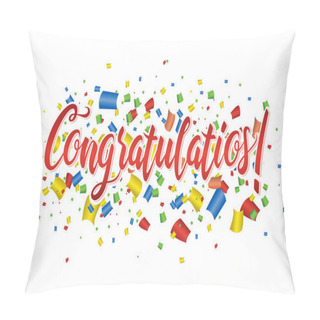 Personality  Congratulations Typography Handwritten Lettering Greeting Card Banner Pillow Covers