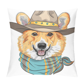 Personality  Vector Hipster Dog Pembroke Welsh Corgi  Pillow Covers