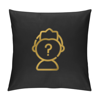 Personality  Anonymous Gold Plated Metalic Icon Or Logo Vector Pillow Covers