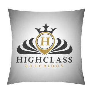 Personality  Letter H Logo - Classic Luxurious Style Logo Template Pillow Covers