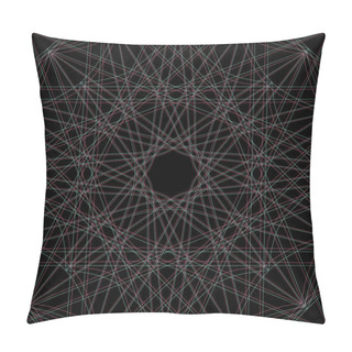 Personality Vector Vibrant Colors Psychedelic String Art Kaleidoscopic High Detailed Seamless Backdrop Decoration Pattern Isolated Black Backgroun Pillow Covers