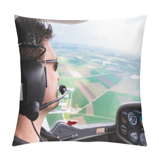 Personality  Sport Pilot Flying His Plane Pillow Covers