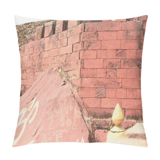 Personality  Reddish Walls-Gorkha Durbar. Nepal. 0412 Pillow Covers