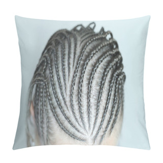 Personality  African Braids, Hair Texture, Thin Plaits, Kanekalo, Many Braids With Kanekalon, Artificial Hair, Hair Style In African Youth Style Pillow Covers