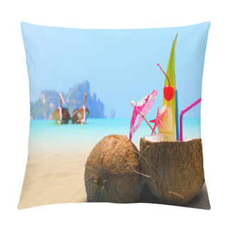Personality  Coconut On The Beach In Phi Phi Island Pillow Covers
