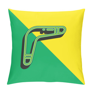 Personality  Boomerang Green And Yellow Modern 3d Vector Icon Logo Pillow Covers