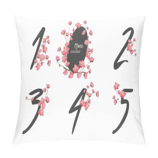 Personality  Sakura Collection Numbers Pillow Covers