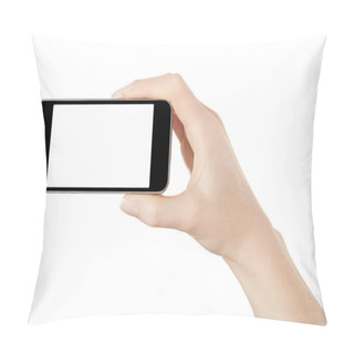 Personality  Smartphone In Female Hand Taking Photo Pillow Covers