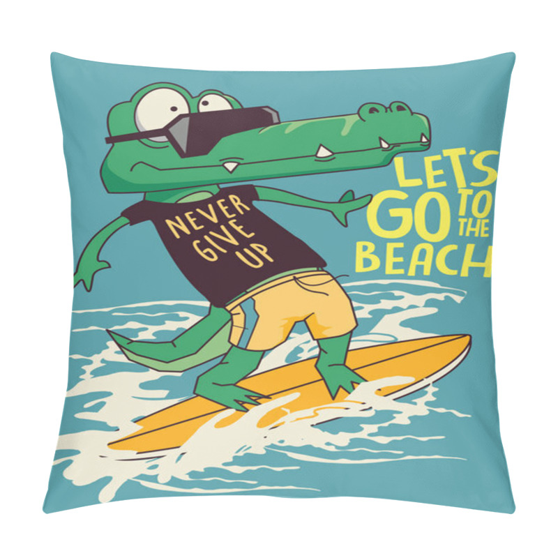 Personality  cute crocodilecharacter surfer pillow covers