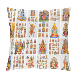 Personality  Collection Of Hindu Religious Icons On Ceramic Tiles As Poster Pillow Covers