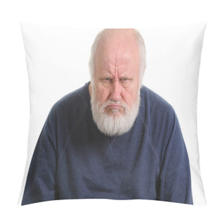 Personality  Grumpy Oldfart Or Dissatisfied Displeased Old Man Isolated Portrait Pillow Covers