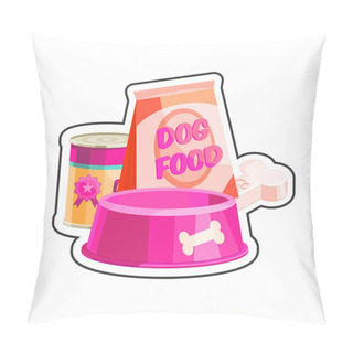 Personality  Dog Food Composition Sticker Pillow Covers