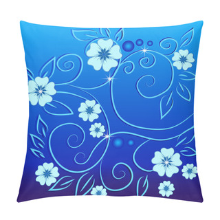 Personality  Vintage Flowers On A Blue Background Pillow Covers