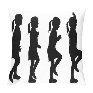 Personality  Black Silhouette Of A Girls Pillow Covers