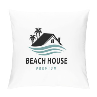 Personality  Beach House Logo Design Template Pillow Covers