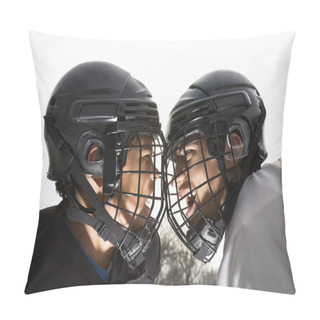 Personality  Ice Hockey Face Off. Pillow Covers