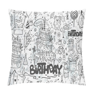Personality  Large Set Of Hand Drawn Doodles To Birthday Pillow Covers