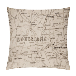 Personality  Louisiana USA Map Background Pillow Covers