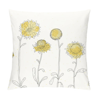 Personality  Sunflower. Floral Background. Pillow Covers